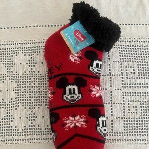 NEW with tags Disney Mickey Mouse & snowflake Fuzzy Babba cozy warmers socks